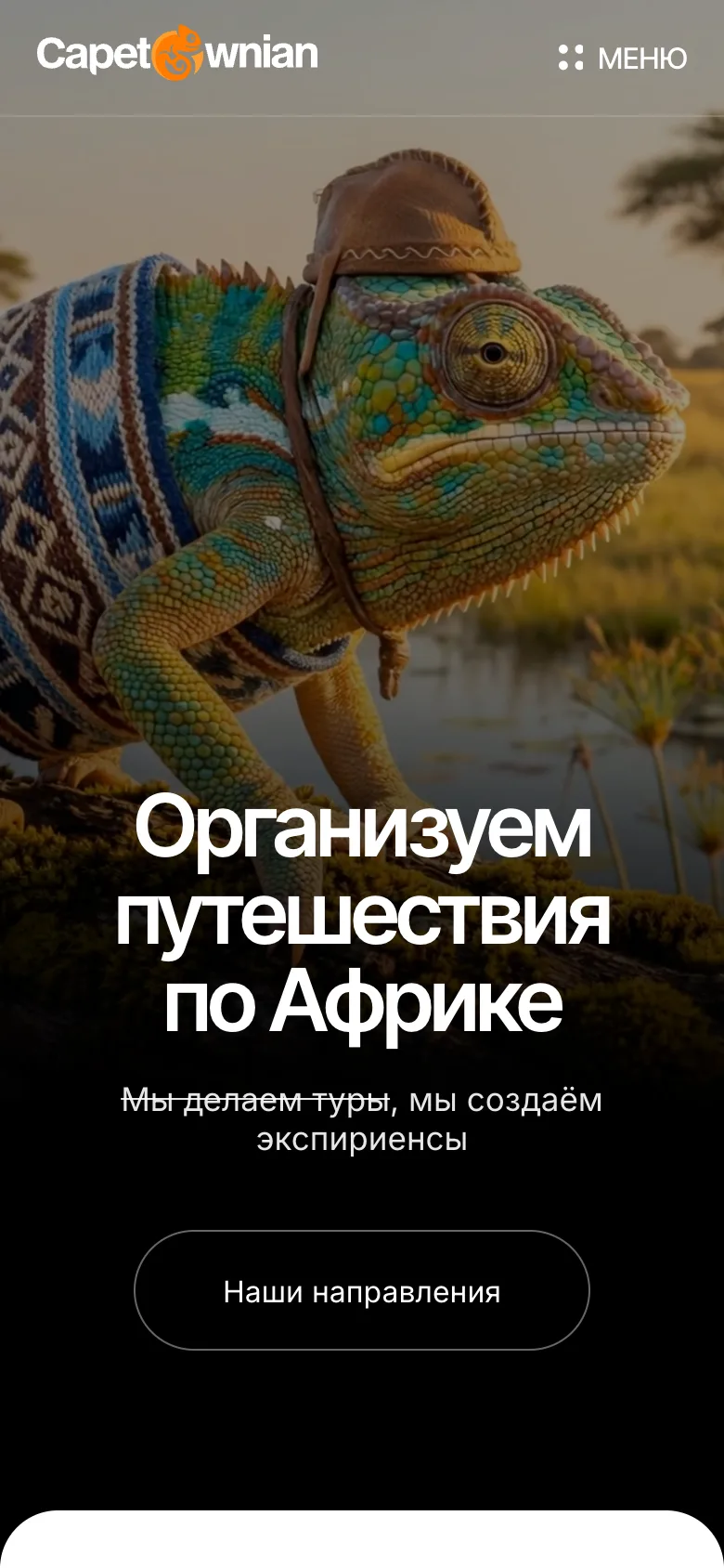 Первый экран CapeTrip на телефоне