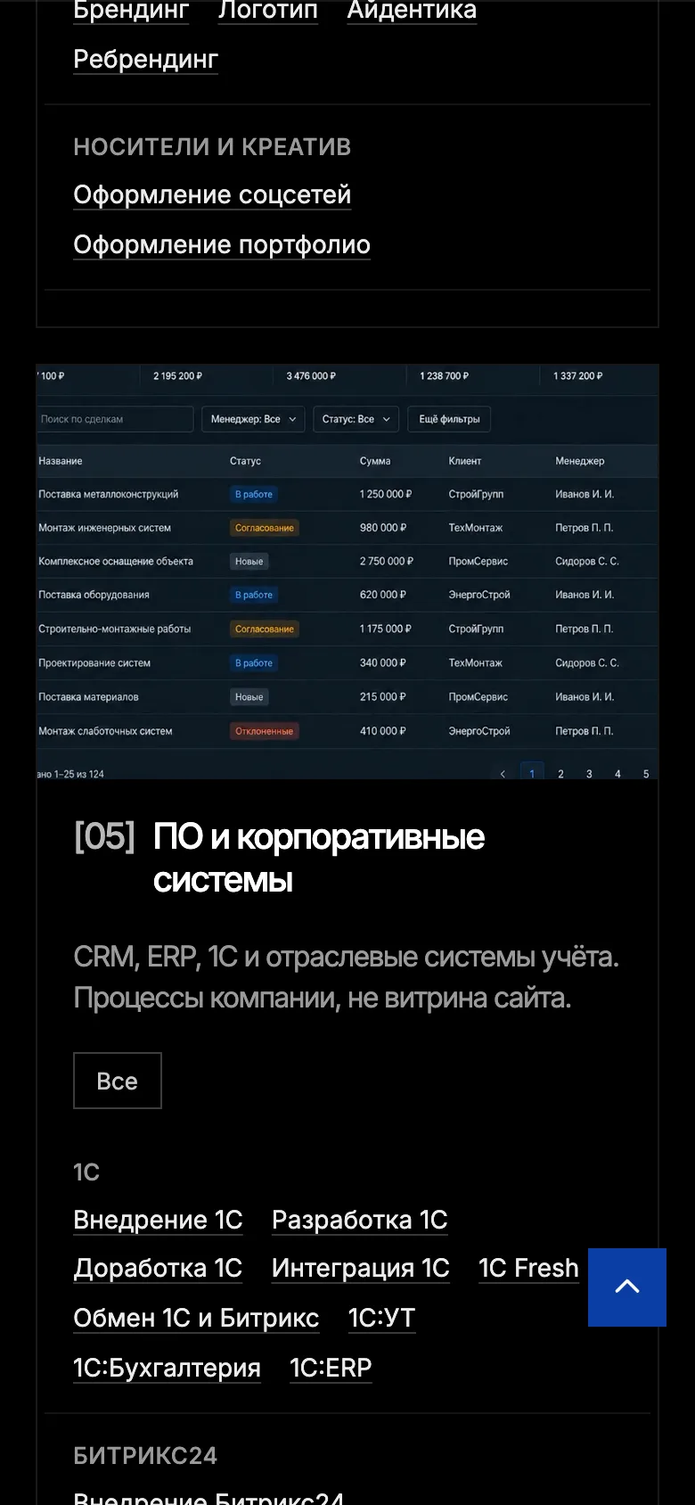 Направления услуг VIQQ на телефоне