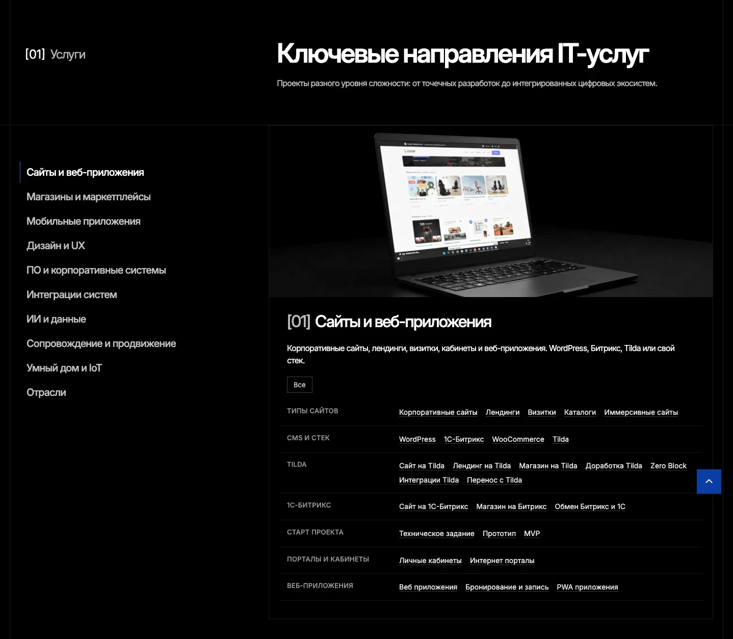 Блок услуг VIQQ: девять направлений и раскрытый список внутри